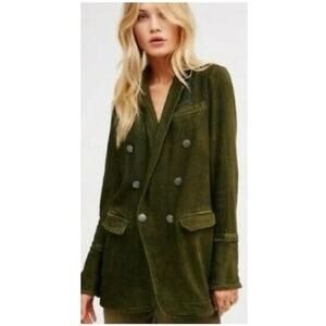 Free People Blazer Womens XS Military Boho Grunge Whimigoth Punk Button Jacket
